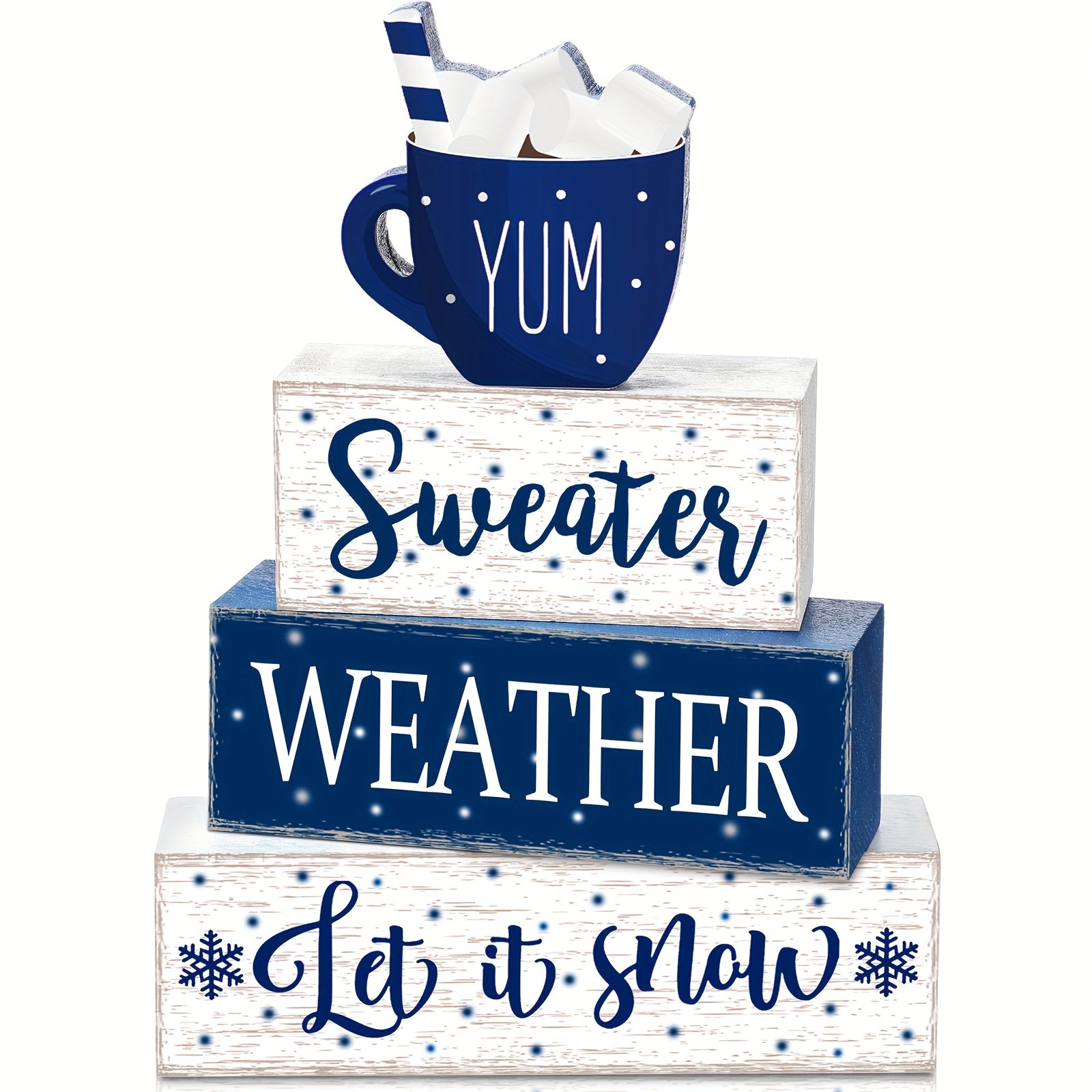 Winter Wooden Tabletop Decor Let It Snow Tiered Tray Decor Snowflakes Decorative Wood Block Sign Gift Wooden Farmhouse Christmas Table Centerpiece Winter Decor for Home Indoor Holiday Winter Wooden Tabletop Decor Let It Snow Tiered Tray Decor Snowflakes Decorative Wood Block Sign Gift Wooden Farmhouse Christmas Table Centerpiece Winter Decor for Home Indoor Holiday